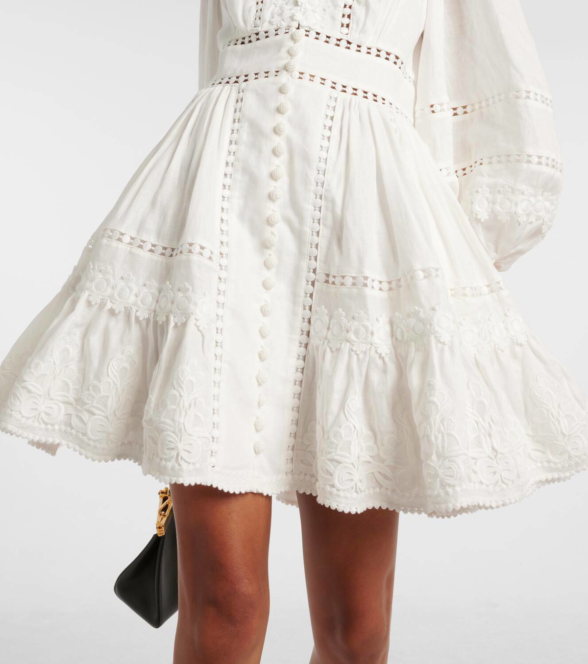 Zimmermann★ジマーマン ポップラップミニドレス Zimmermann Pop lace-trimmed linen minidress Zimmermann