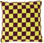 The Elder Statesman Yellow & Brown Mini Check Pillow