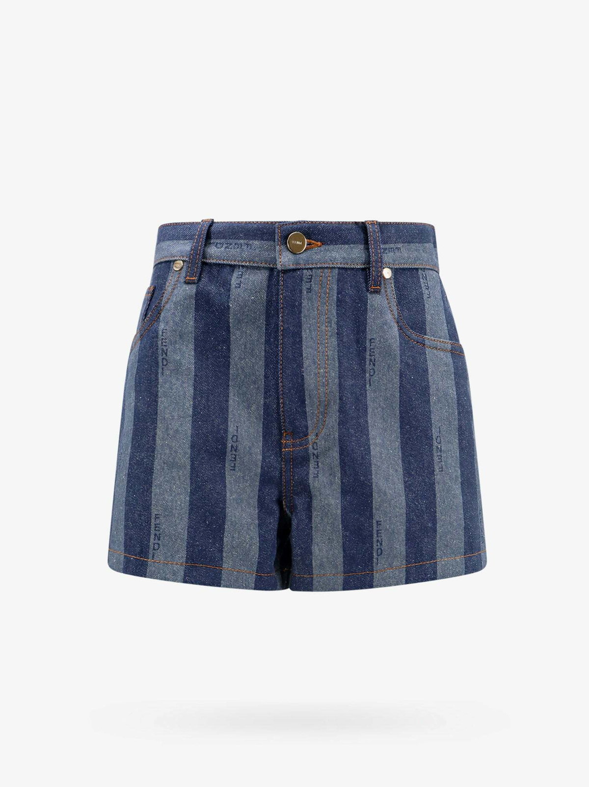 【関税込み】fendi FF CHAMBRAY DENIM SHORTS FENDI FF-distressed Denim Shorts | Blue | FARFETCH