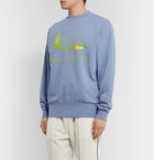 Billionaire Boys Club - Printed Appliquéd Loopback Cotton-Jersey Sweatshirt - Blue