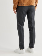 Incotex - Slim-Fit Shell-Trimmed Virgin Wool-Flannel Trousers - Gray