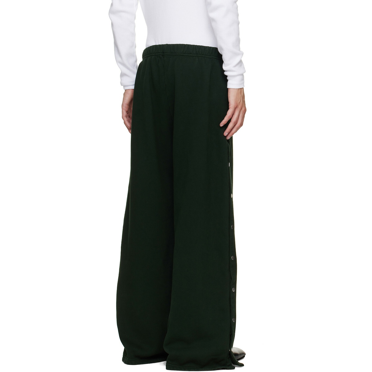 Les Tien Green Heavyweight Party Snap Sweatpants