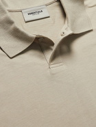 FEAR OF GOD ESSENTIALS - Logo-Print Cotton-Jersey Polo Shirt - Neutrals