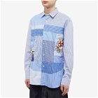 Junya Watanabe MAN x Roy Lichtenstein Mix Cotton Shirt in White/Blue/Red