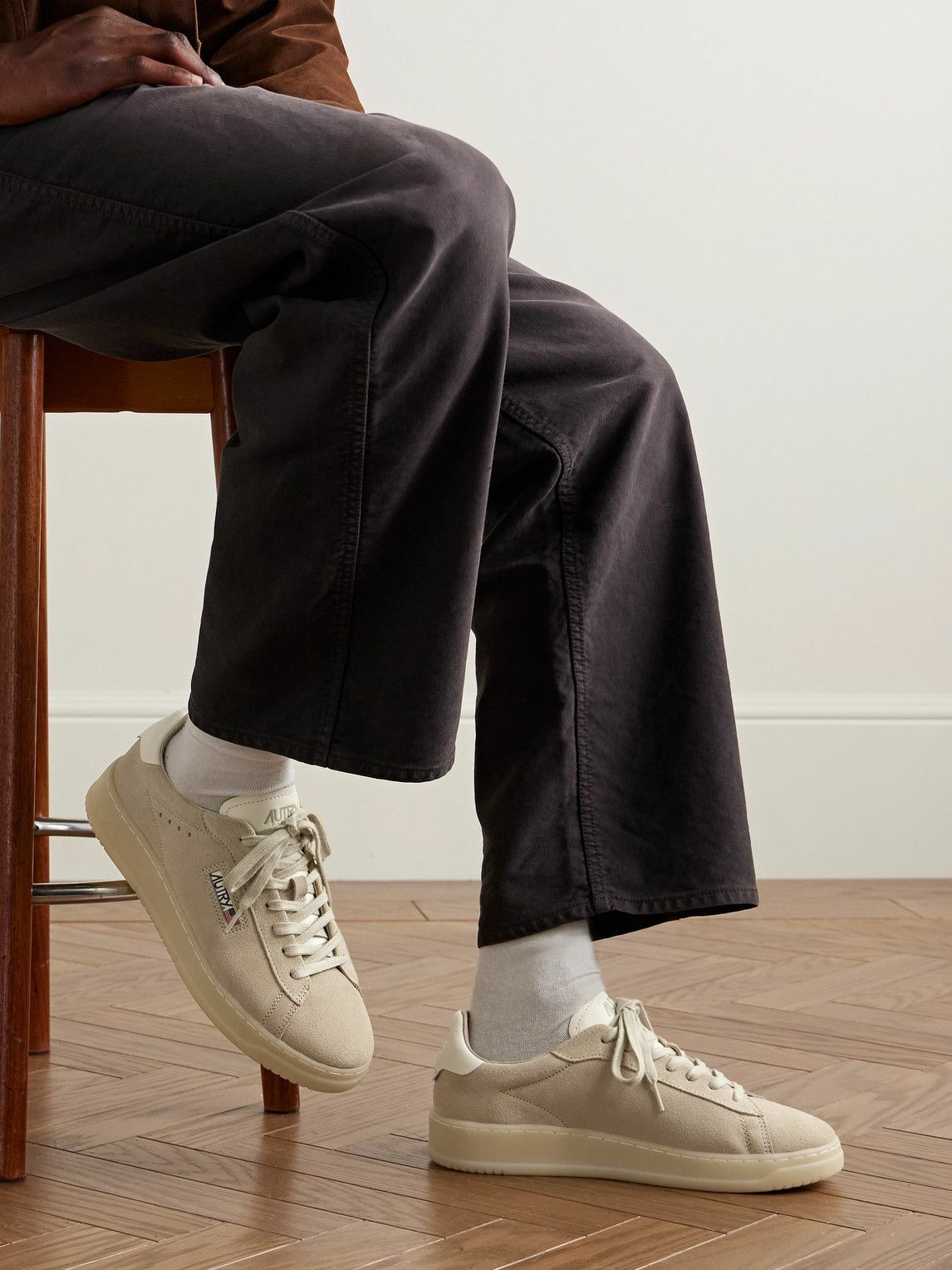 Autry - Dallas Leather-Trimmed Suede Sneakers - Brown Autry