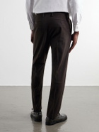 NN07 - Bill 1067 Tapered Pleated Brushed Twill Chinos - Brown