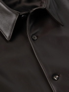 Saman Amel - Leather Shirt Jacket - Brown