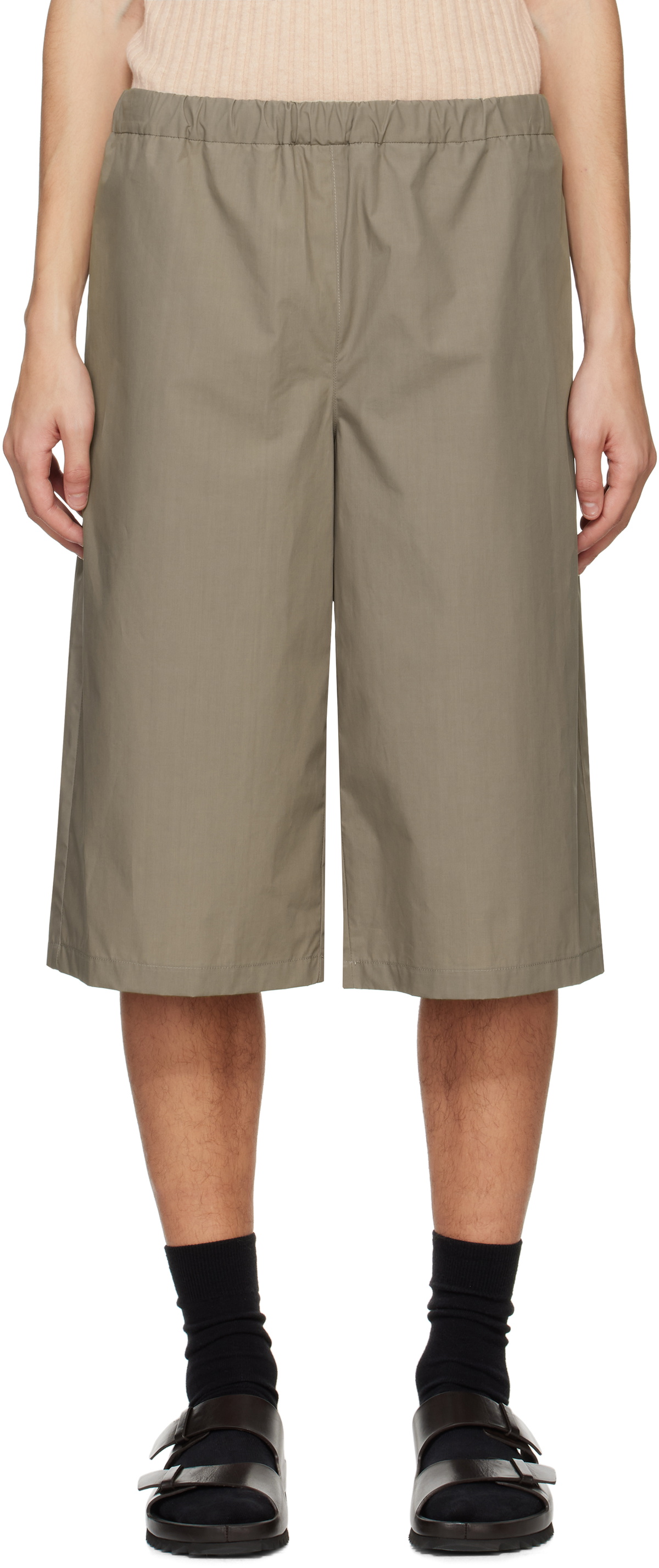 Rier Taupe Popeline Bermuda Shorts