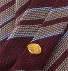 Bigi - 8.5cm Striped Silk and Cashmere-Blend Tie - Burgundy
