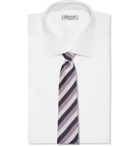 Ermenegildo Zegna - 8.5cm Striped Linen and Silk-Blend Tie - Purple