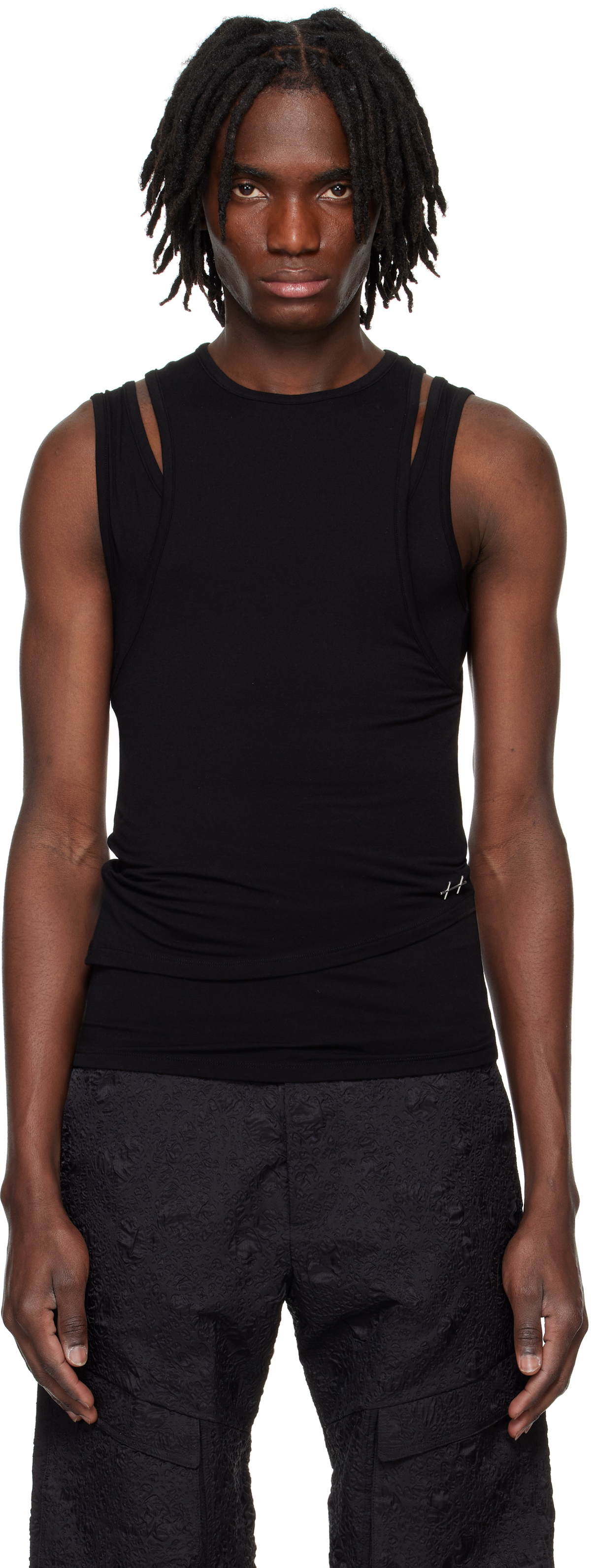 HELIOT EMIL Black Deconstructed Tank Top Heliot Emil