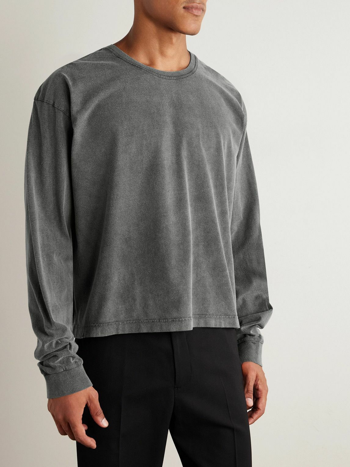 mfpen - Cropped Organic Cotton-Jersey T-Shirt - Gray