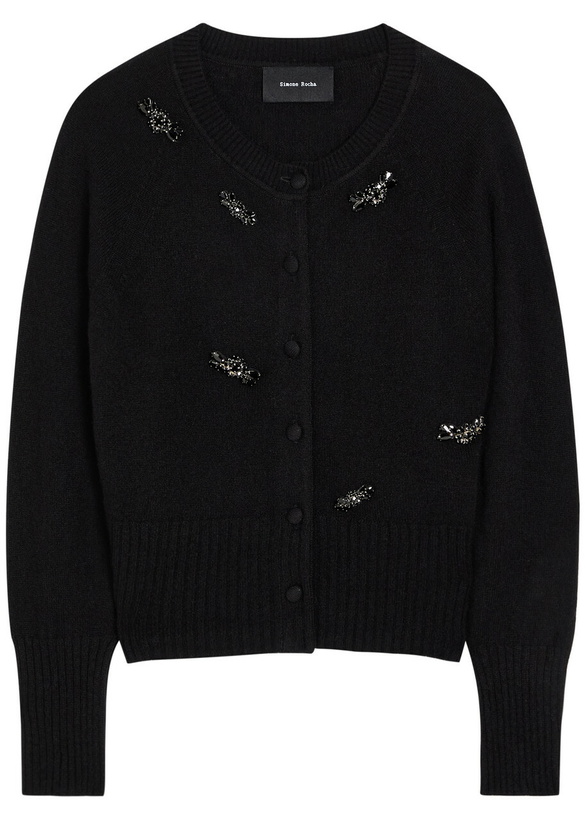 Photo: Simone Rocha Embellished Cashmere Cardigan Black