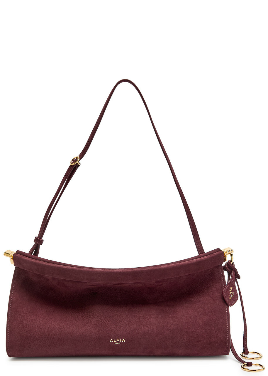Alaïa East West Nubuck Medium Shoulder bag - Burgundy - One Size