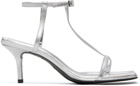 Juun.J Silver Leather Heeled Sandals