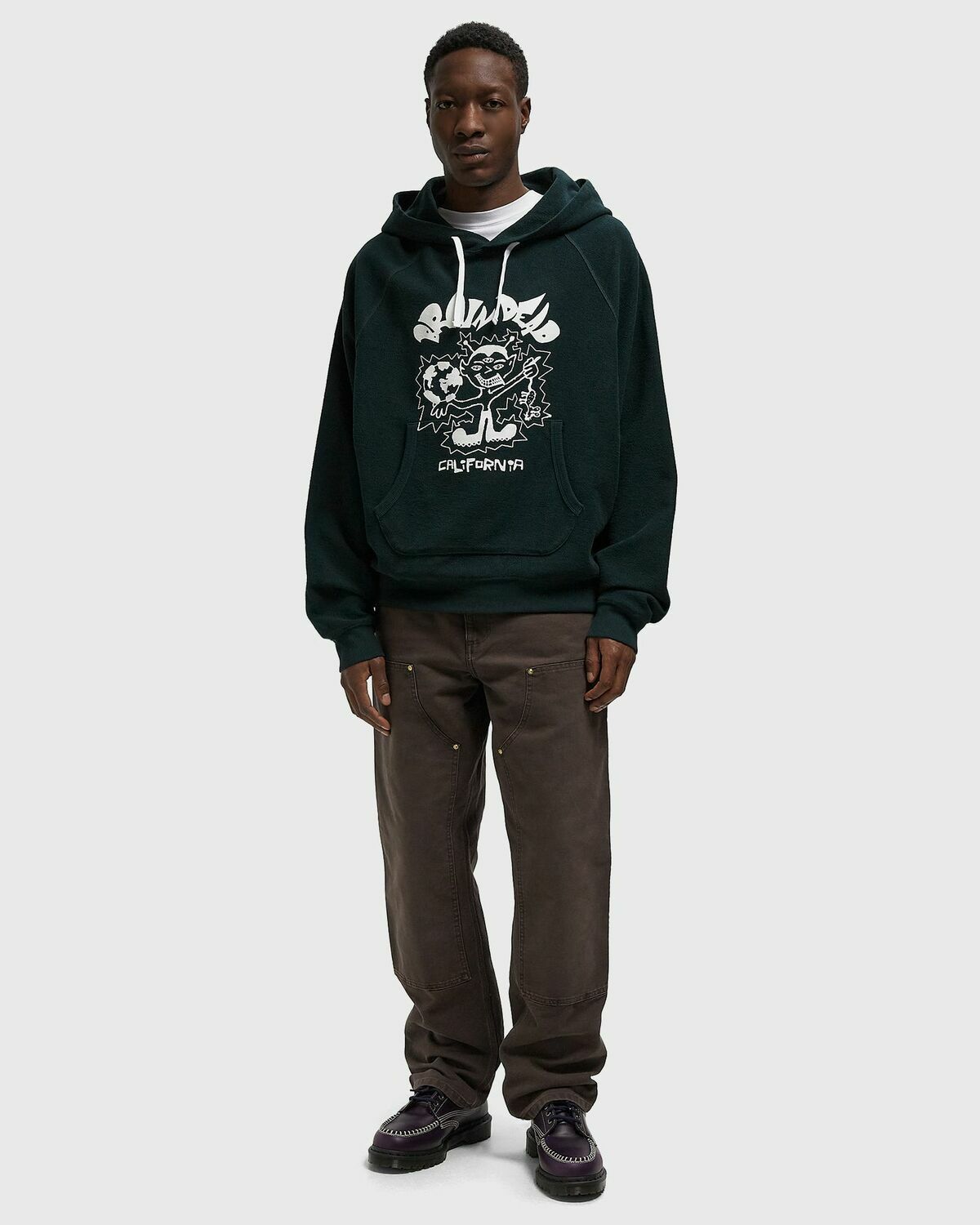 Brain Dead GLOBAL SHOCK HOODIE Green Mens Hoody