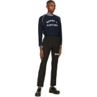 Daniel W. Fletcher Navy and White Jersey College Turtleneck