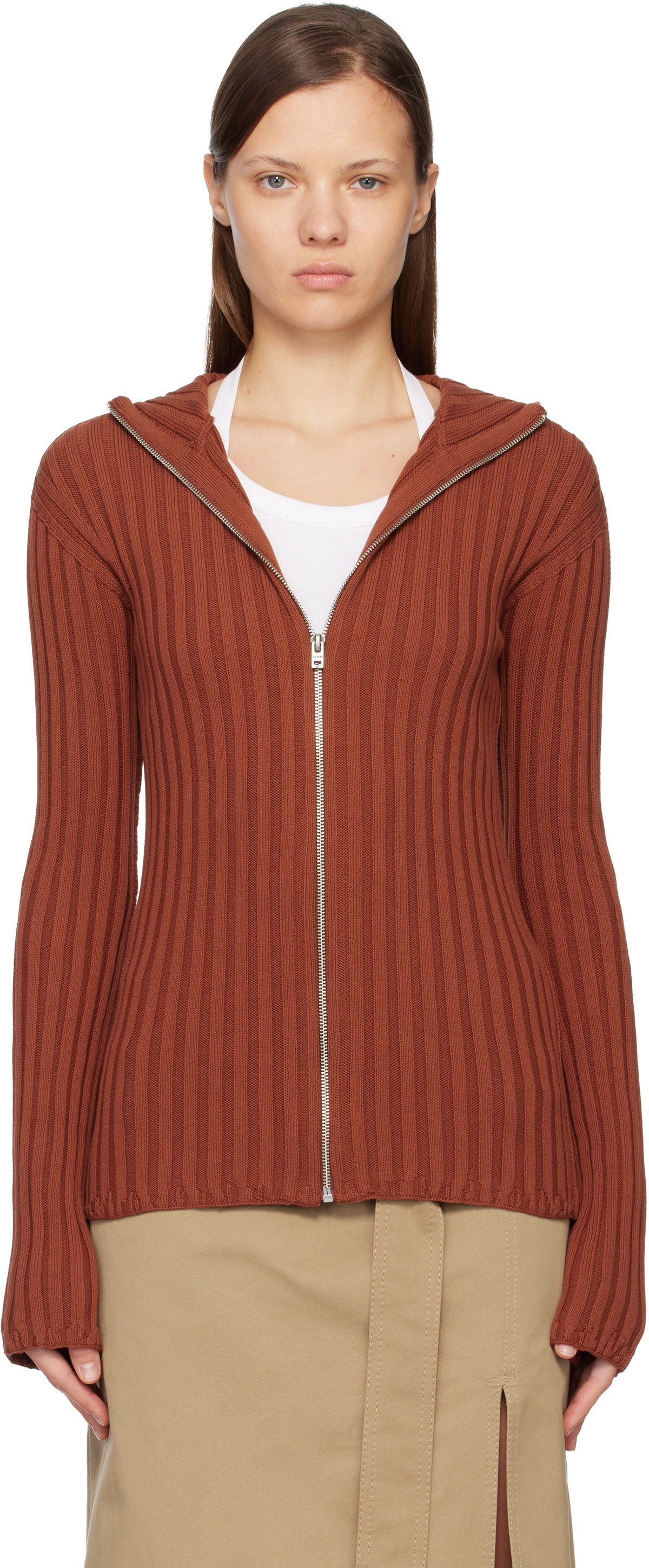 Acne Studios Orange Zip-Up Hoodie