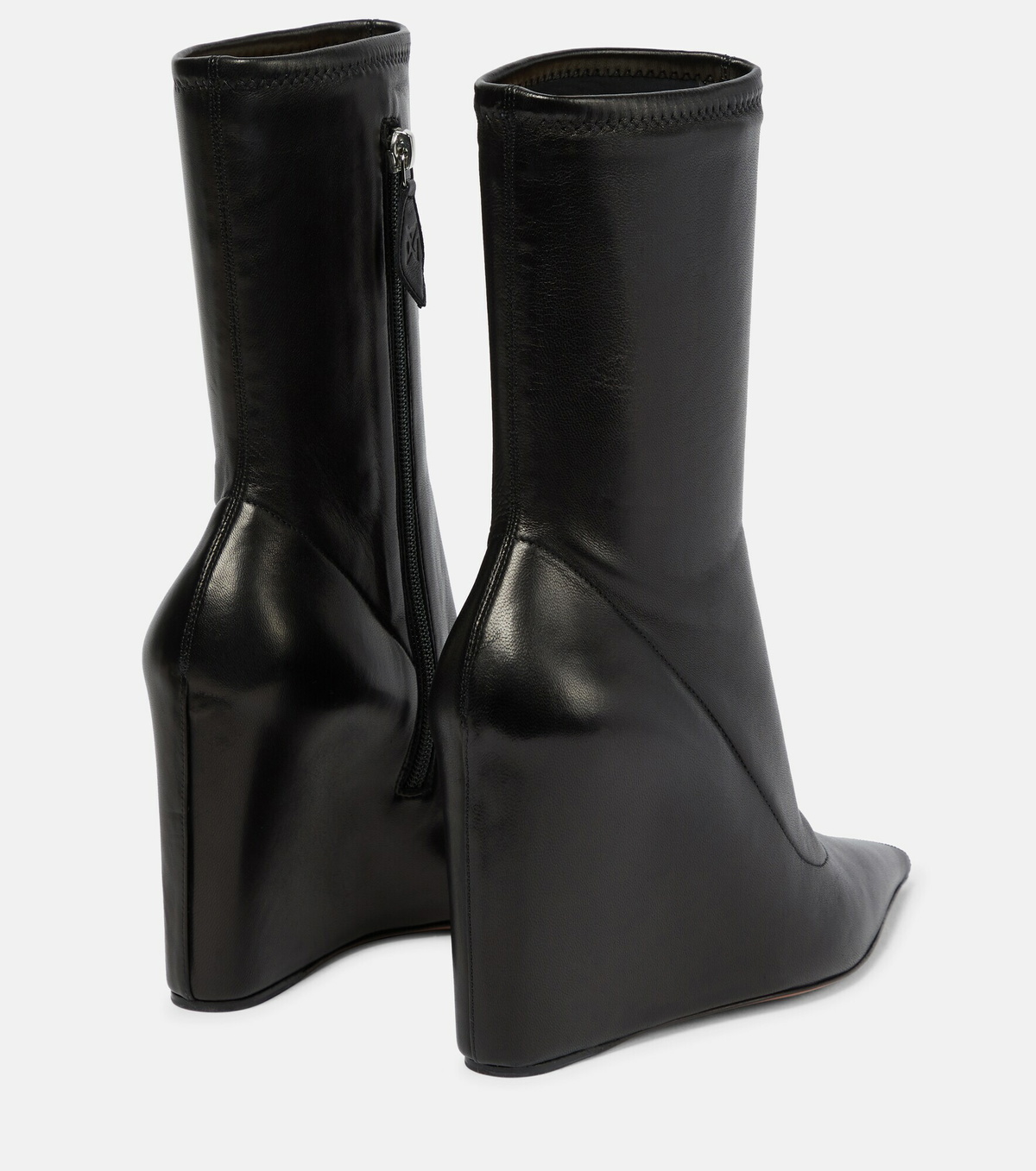 Amina Muaddi - Danielle sock-fit leather ankle boots