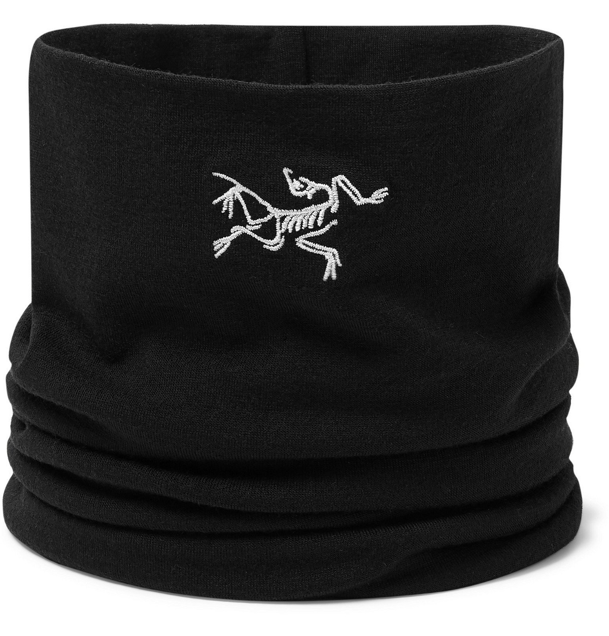 Photo: Arc'teryx - Rho Logo-Embroidered Stretch-Wool Neck Gaiter - Black