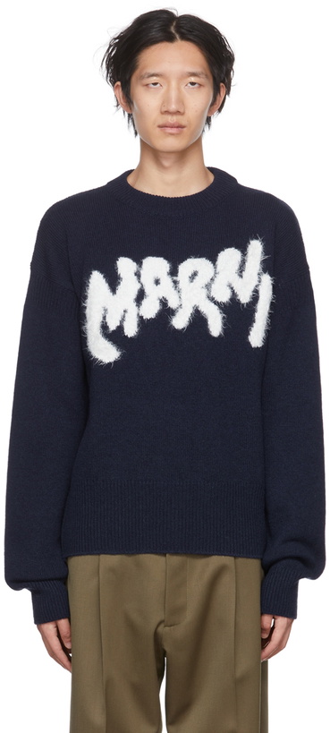 Photo: Marni Navy Intarsia Sweater