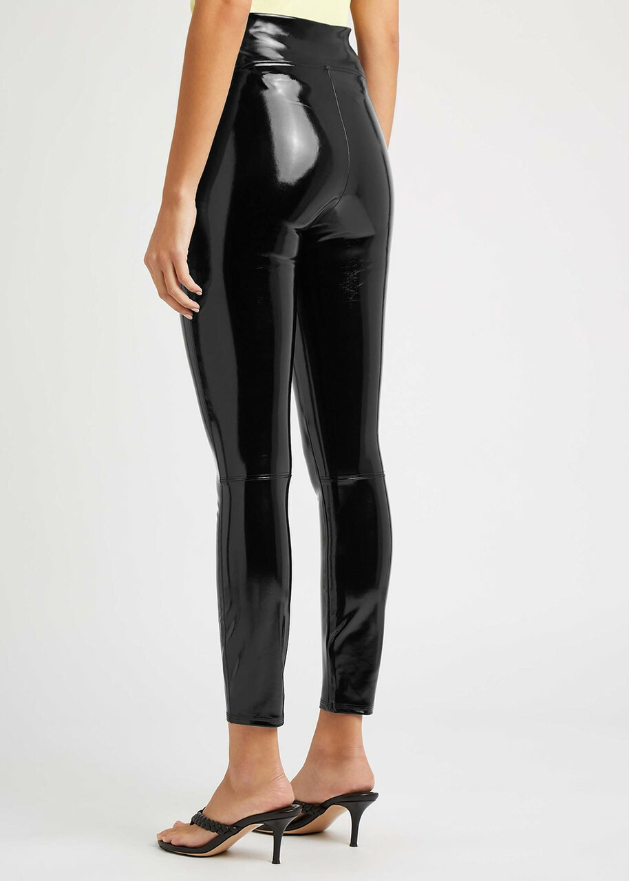 Spanx Patent Faux-leather Leggings Black