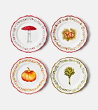 Les-Ottomans Set of 4 hand-painted ceramic plates