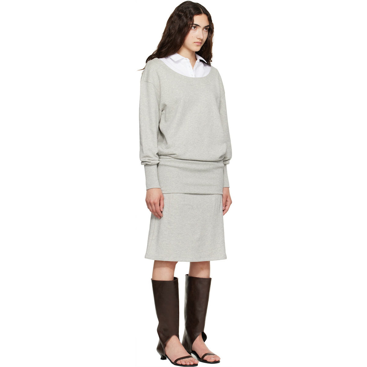 Paloma Wool Gray Belda Midi Dress
