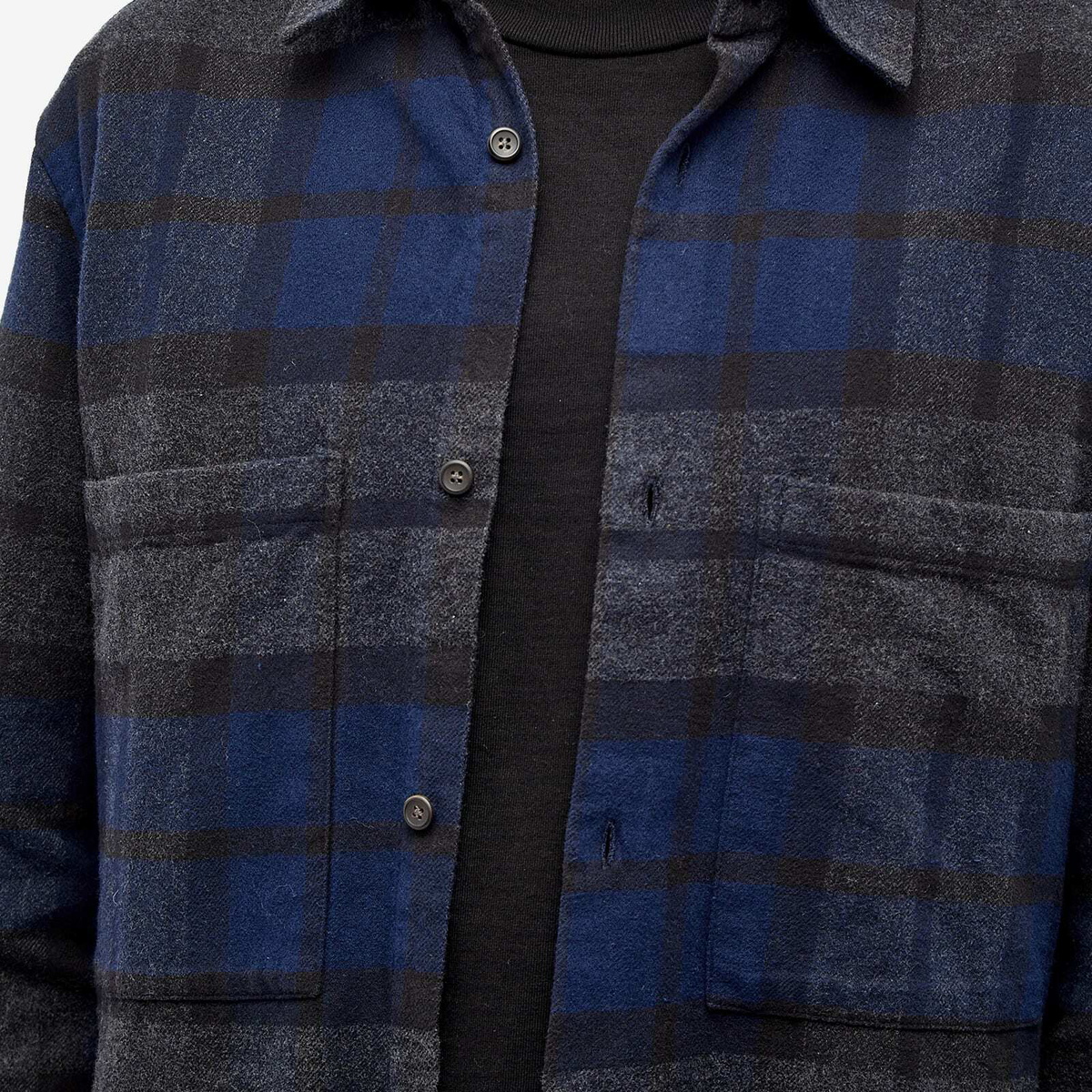 NN07 Men's Freddy Check Overshirt in Navy Check NN07