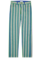 Versace Striped Straight-leg Jeans Blue