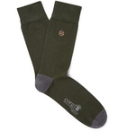 Kingsman - Colour-Block Cotton-Blend Socks - Green