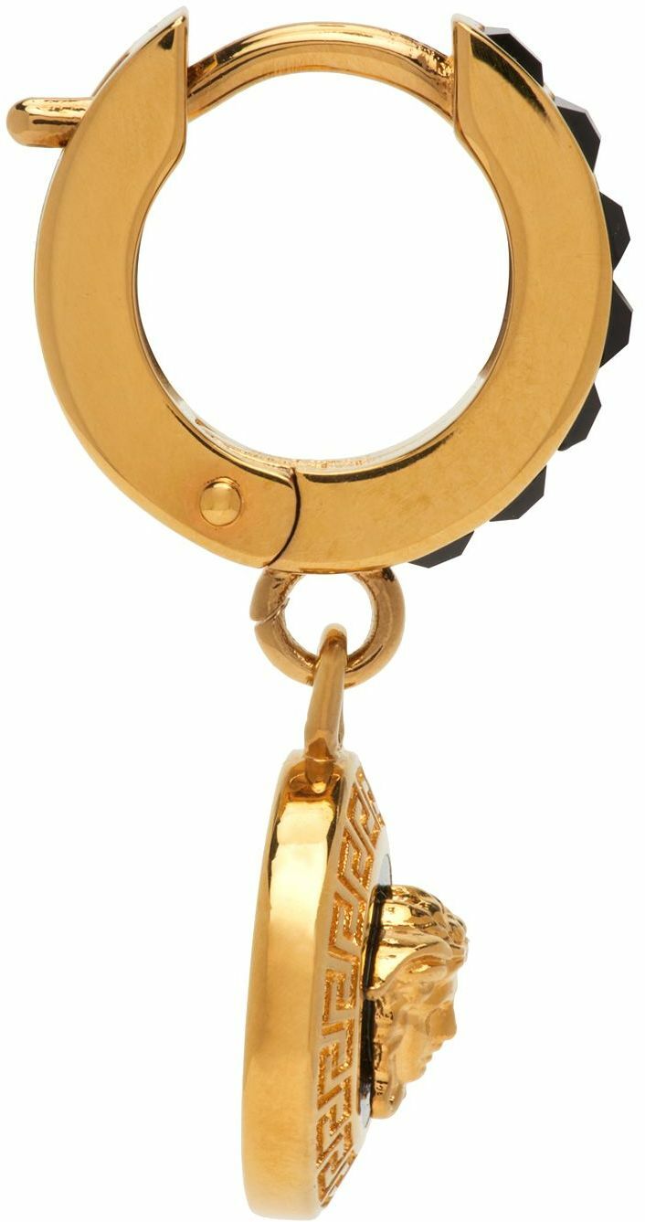 Versace Gold Crystal Medusa Earrings Versace