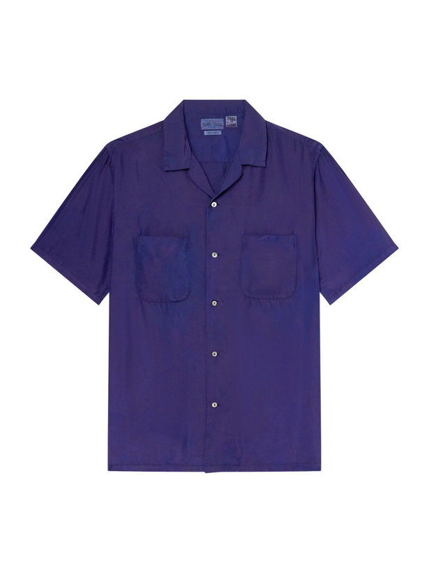 Photo: Blue Blue Japan - Convertible-Collar Indigo-Dyed Silk-Habotai Shirt - Blue