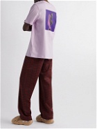 adidas Originals - Area 33 Logo-Print Cotton-Jersey T-Shirt - Purple