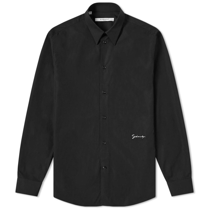 Photo: Givenchy Signature Logo Poplin Shirt Black & White