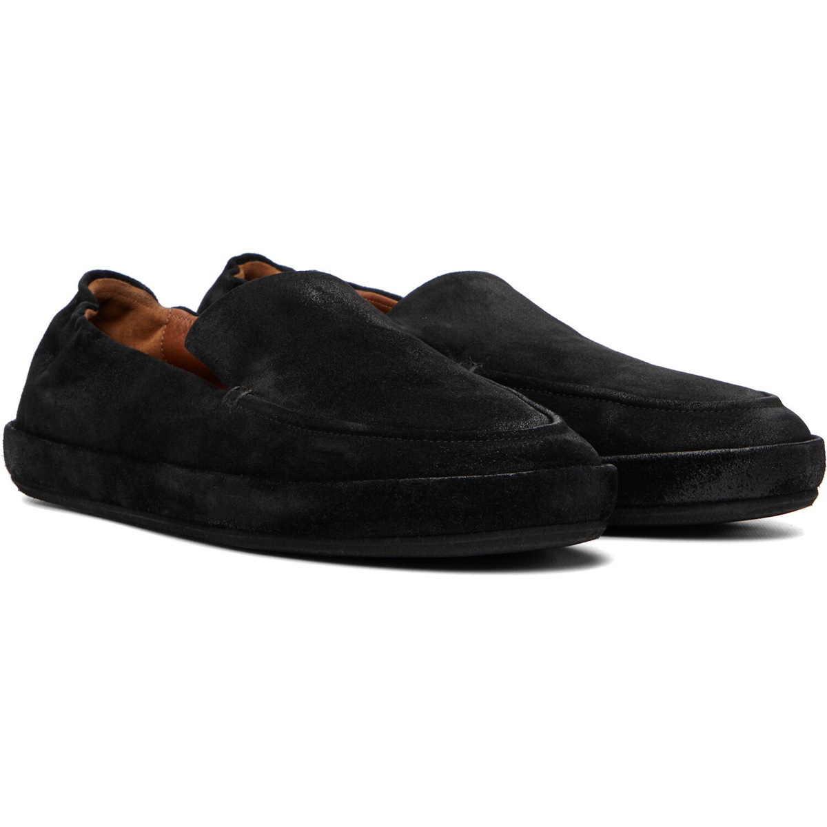 Marsèll Black Scatopelle Suede Loafers