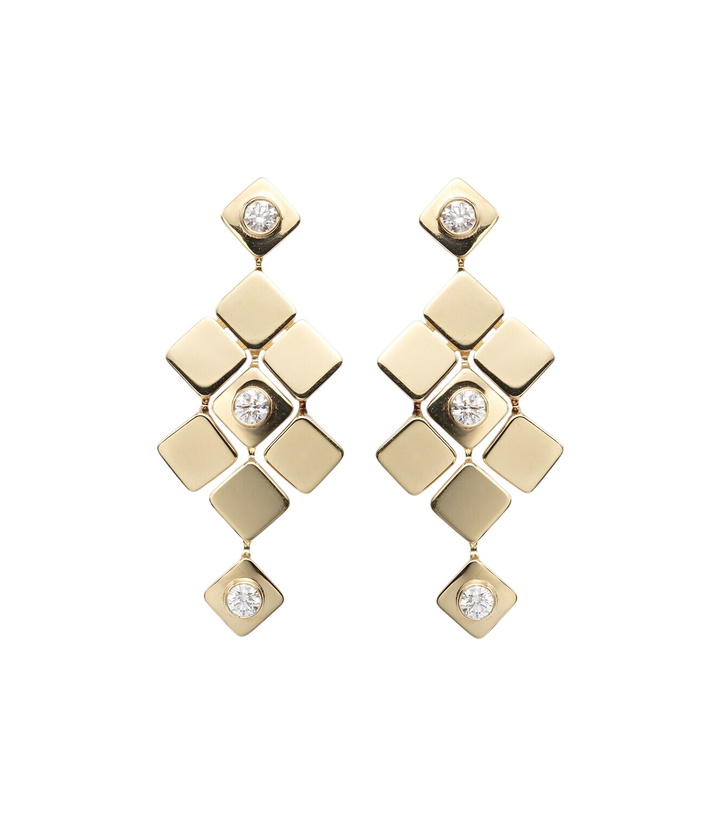 Photo: Ileana Makri Tile Temple 18kt gold drop earrings with diamonds
