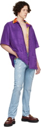 Versace Underwear Reversible Purple Polyester Shirt