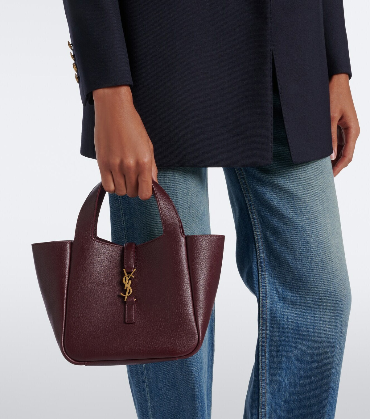 Saint Laurent Le 5 à 7 Bea Baby leather top-handle bag