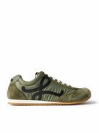 LOEWE - Ballet Runner 2.0 Logo-Appliquéd Shell, Suede and Leather Sneakers - Green