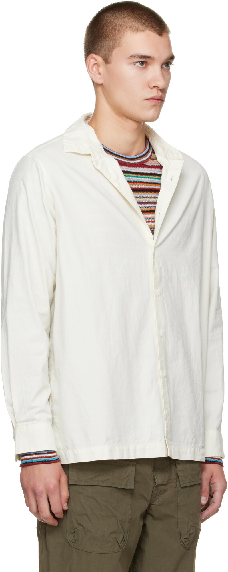 CASEY CASEY Off-White Twill Cot Cooper Shirt