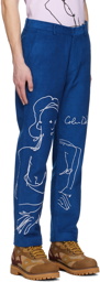 KidSuper Blue Embroidered Trousers