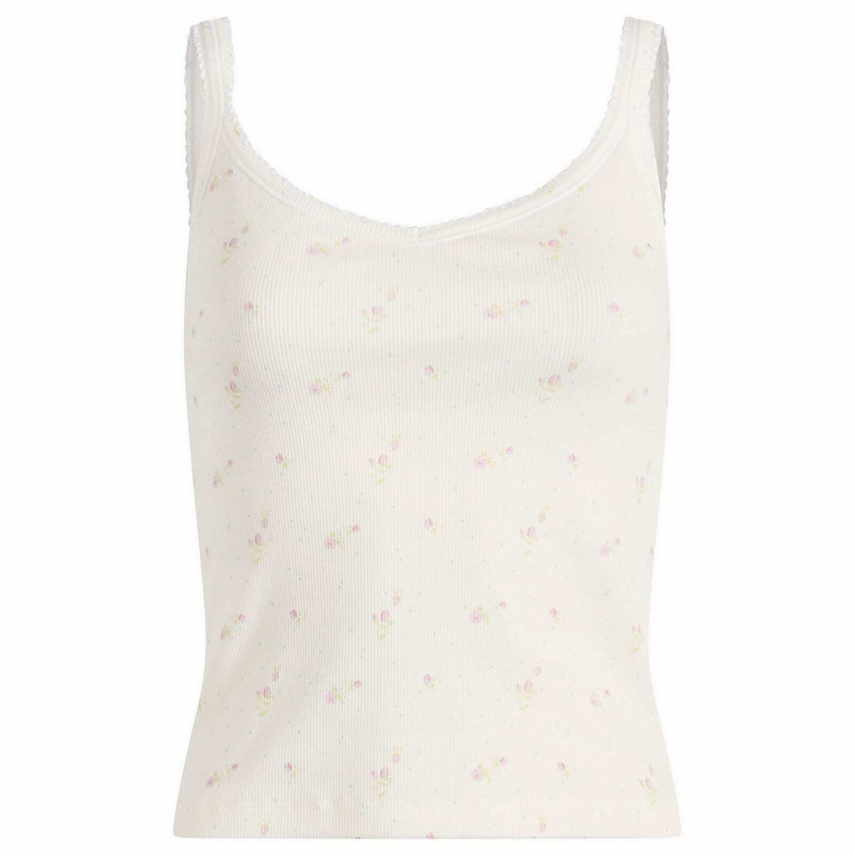 Fruity Booty Women's Ditsy Floral Vest in White