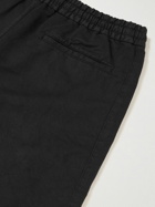 Mr P. - Straight-Leg Cotton and Linen-Blend Twill Drawstring Shorts - Black