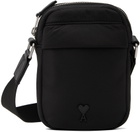 AMI Paris Black Small Ami De Coeur Crossbody Pocket Bag