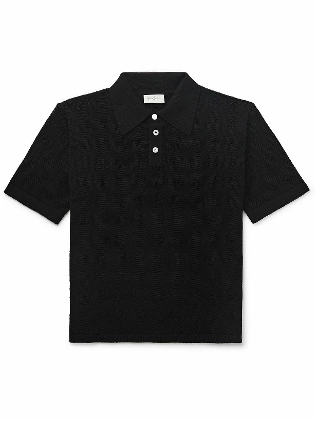 Photo: SECOND / LAYER - Cotton Polo Shirt - Black