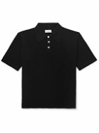 SECOND / LAYER - Cotton Polo Shirt - Black