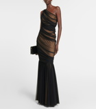 Norma Kamali Diana ruched fishtail gown