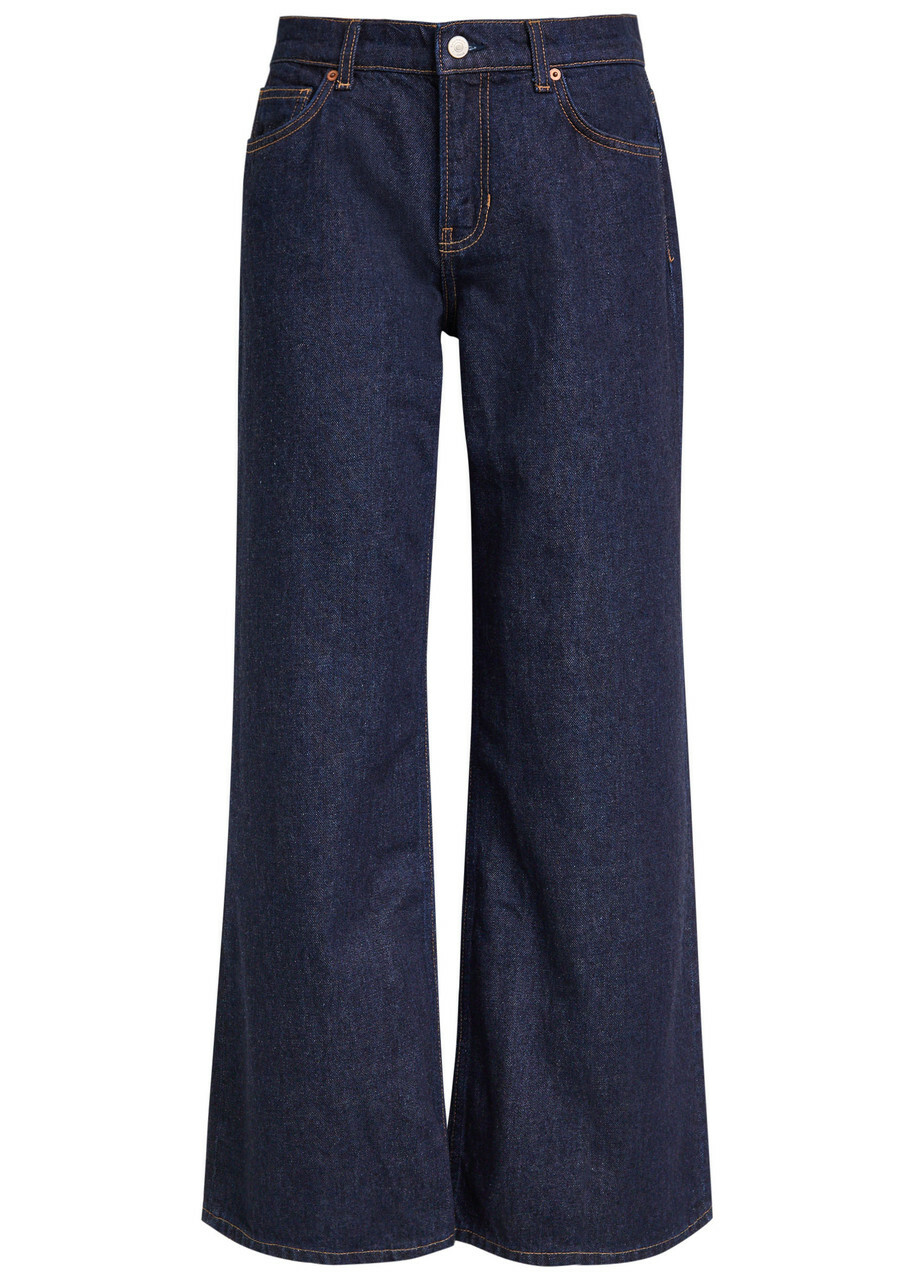 Reformation Cary Wide-leg Jeans Dark Blue