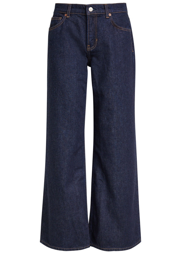 Photo: Reformation Cary Wide-leg Jeans Dark Blue